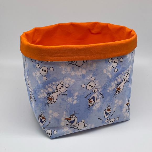 Hand Crafted Other - Frozen Basket / Storage Organizer Bin / Handmade Fabric Basket / Kids Room Decor